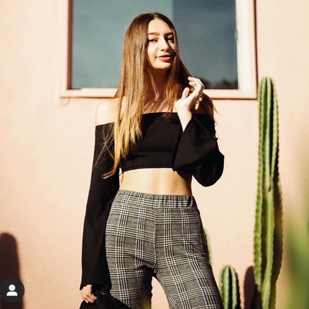 Sabo skirt black off the shoulder flare crop top